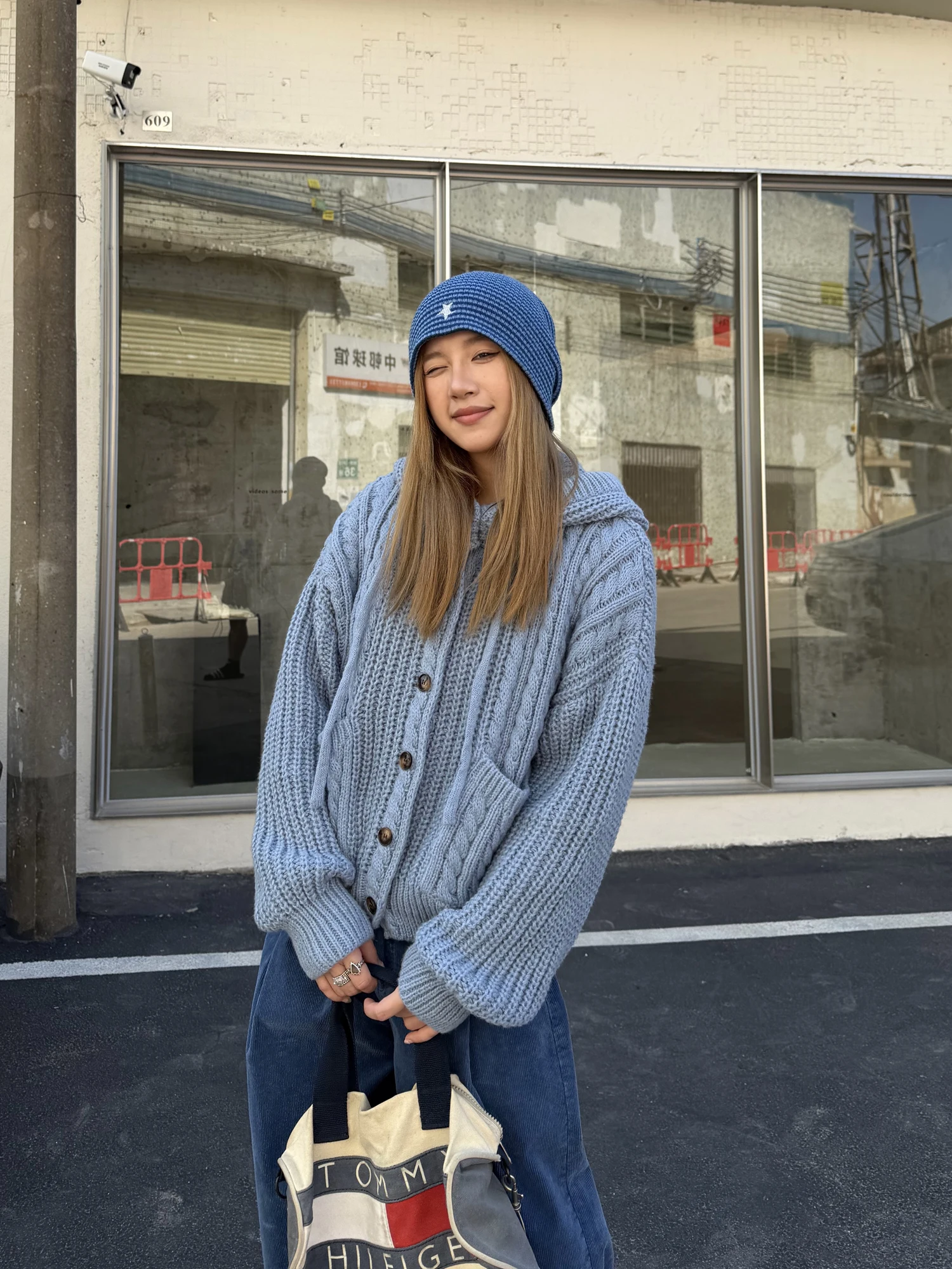 

Thi Knitted Hoodie Cardigan Loose Casual Men Women Street Sle Polyester Fiber Long Sve Coat Single Button Closure Pure...