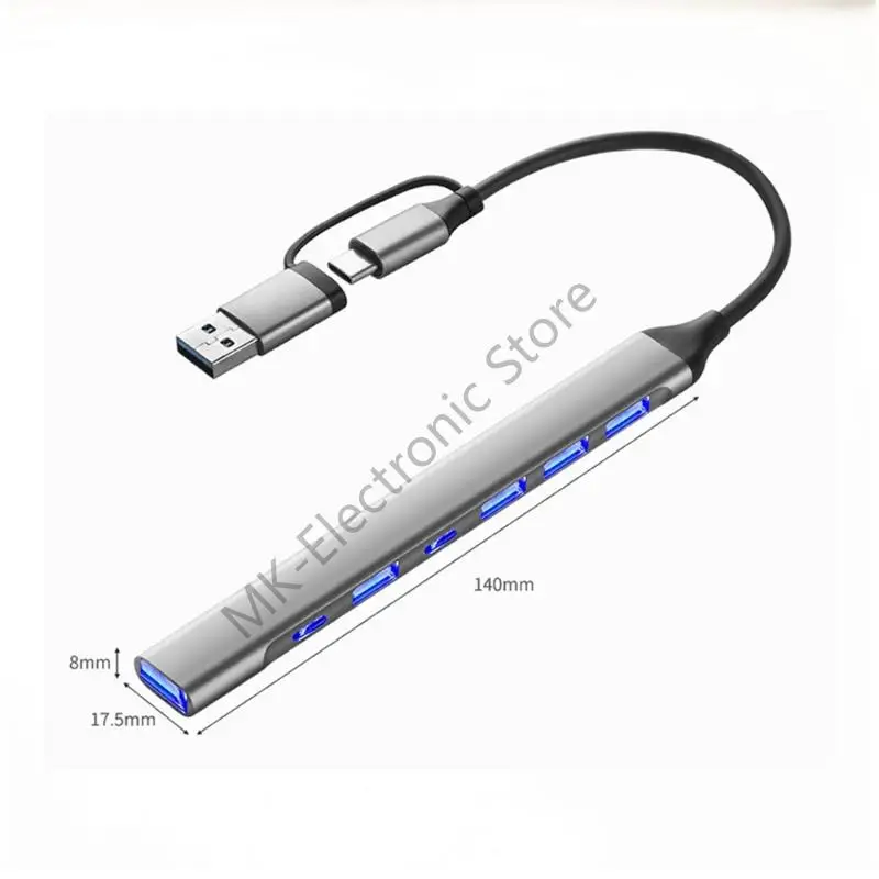 R2LF Wielofunkcyjne koncentratory USB z 7/4 portami Aluminiowa obudowa Szybka synchronizacja danych Możliwość OTG Przenośność