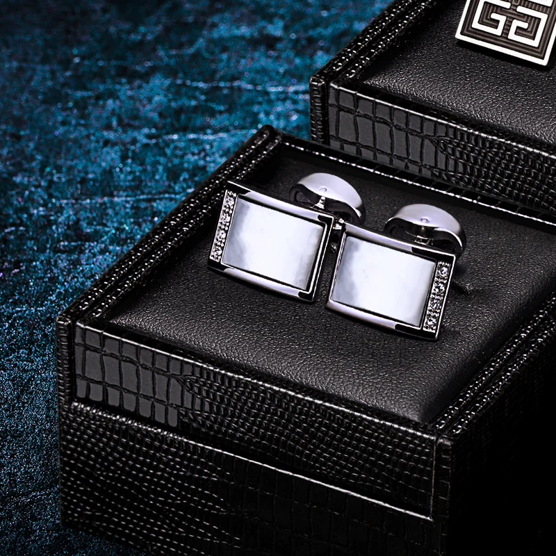 

KFLK Jewelry shirt Fashion cufflinks for mens Brand shell cuff links bouton High Quality Luxury Wedding Groom Male guests