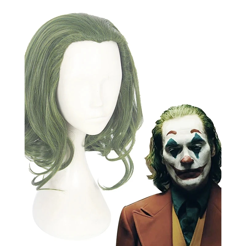

Synthetic Hair Cosplay Joker Green Cosplay Wigs for Men Women Heat Resistant Fiber Green Anime Wig