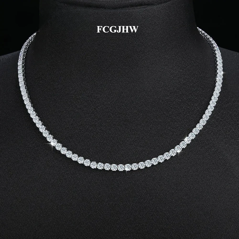 Fcgjhw GRA Certified 3mm Moissanite Tennis Necklace Adjustable 3 Fcgjhw GRA Certified 3mm Moissanite Tennis Necklace Adjustable