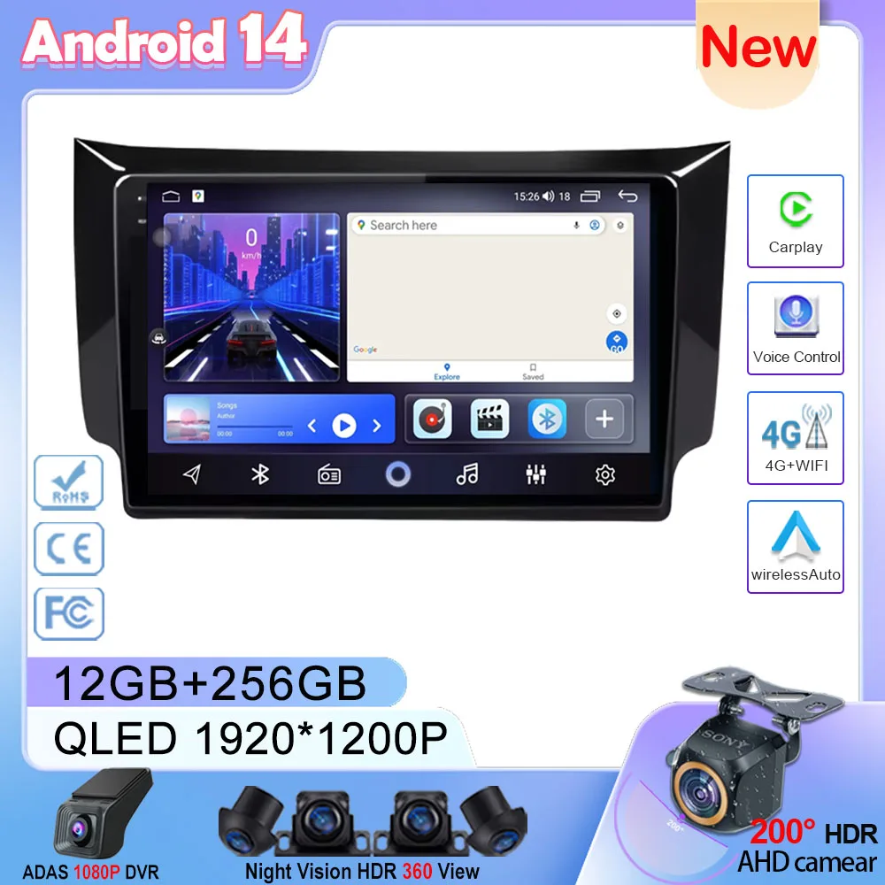 

Android Auto For Nissan Sylphy B17 Sentra 12 2013-2018 Carplay Car Radio Multimedia Touch QLED Screen Player BT DSP Auto Stereo