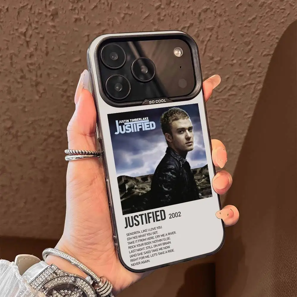 حافظة هاتف J-Justin Timberlake Justified لهاتف iPhone 15,16,12,14,13,17,11,E,Max,Plus,Air,Pro,Mini Black Tpu