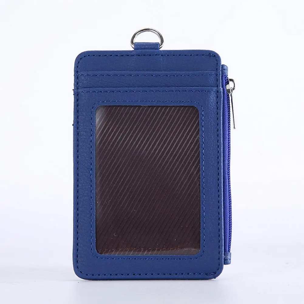 多機能合成皮革バッジホルダー,5枚のジッパー式カードスロット,コイン
