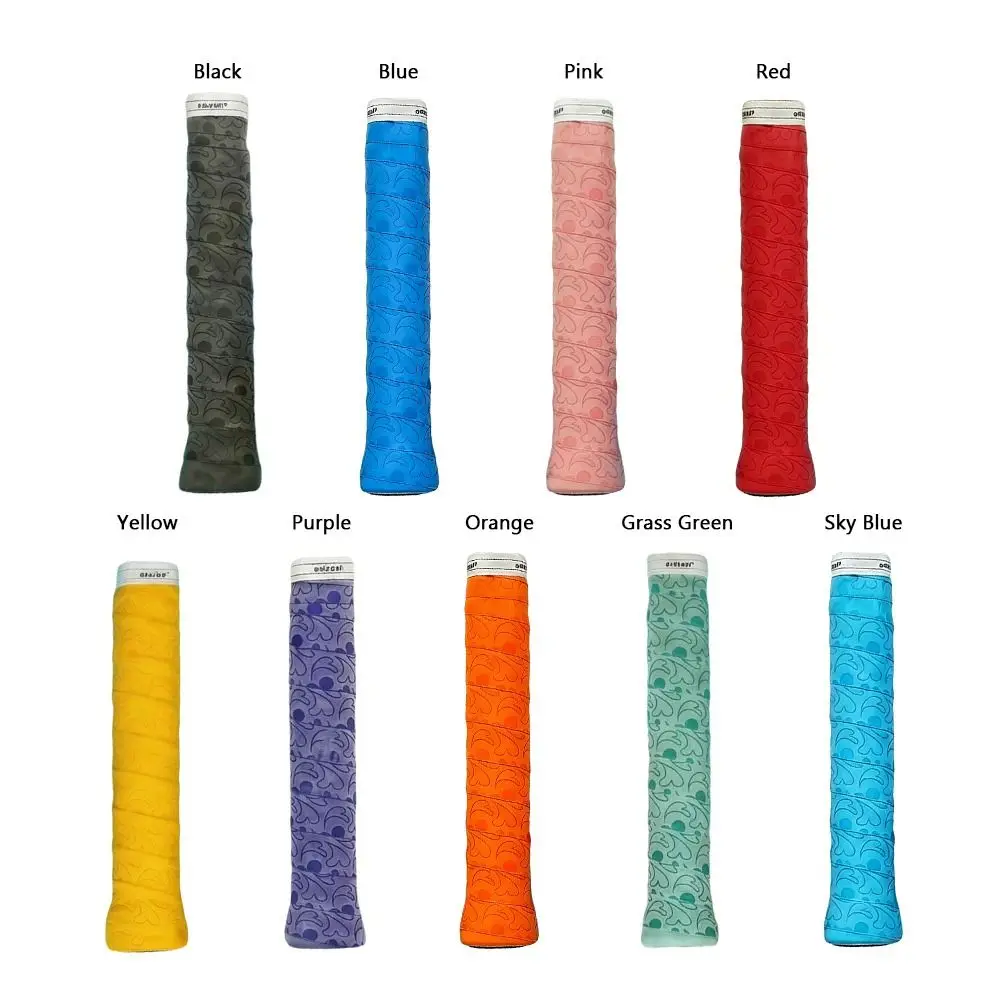 5pcs PU Badminton Handle Wrap Tape Sweat-absorbent Love Patterned Tennis Racket Grip Sweat Absorbing Rubber Material