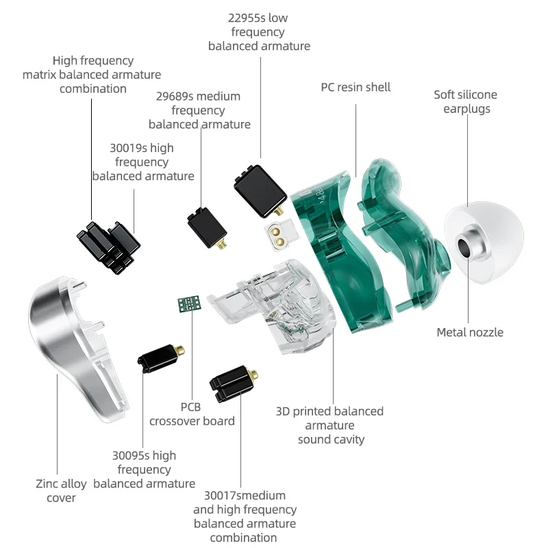 سماعات KZ AST 24 وحدة BA HIFI Bass داخل الأذن مراقب المحرك المتوازن إلغاء الضوضاء سماعات أذن رياضية لـ ZSX ZAX ASX ZS10PRO