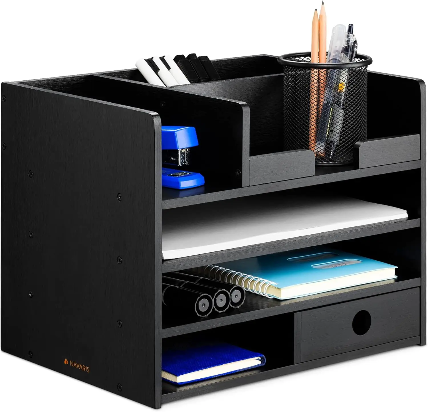 Desktop Table Storage Drawers and Compartments for Organizing Stationery, Documents, Files
