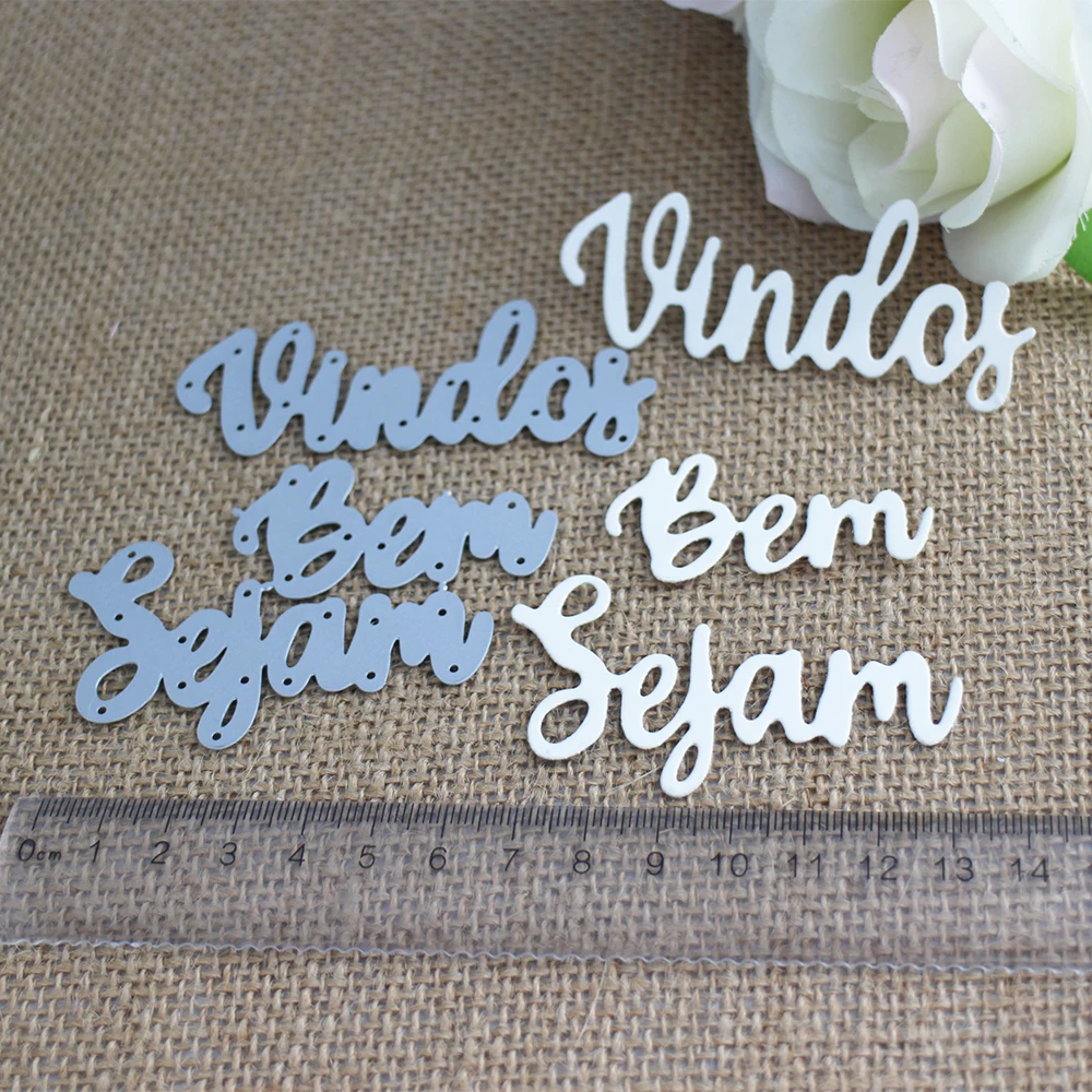 

Portugal Welcome Letter Blessing Words Metal Cut Die Clip, DIY Scrapbook Album Embossed Paper Card, Decorating Craft, Brand New