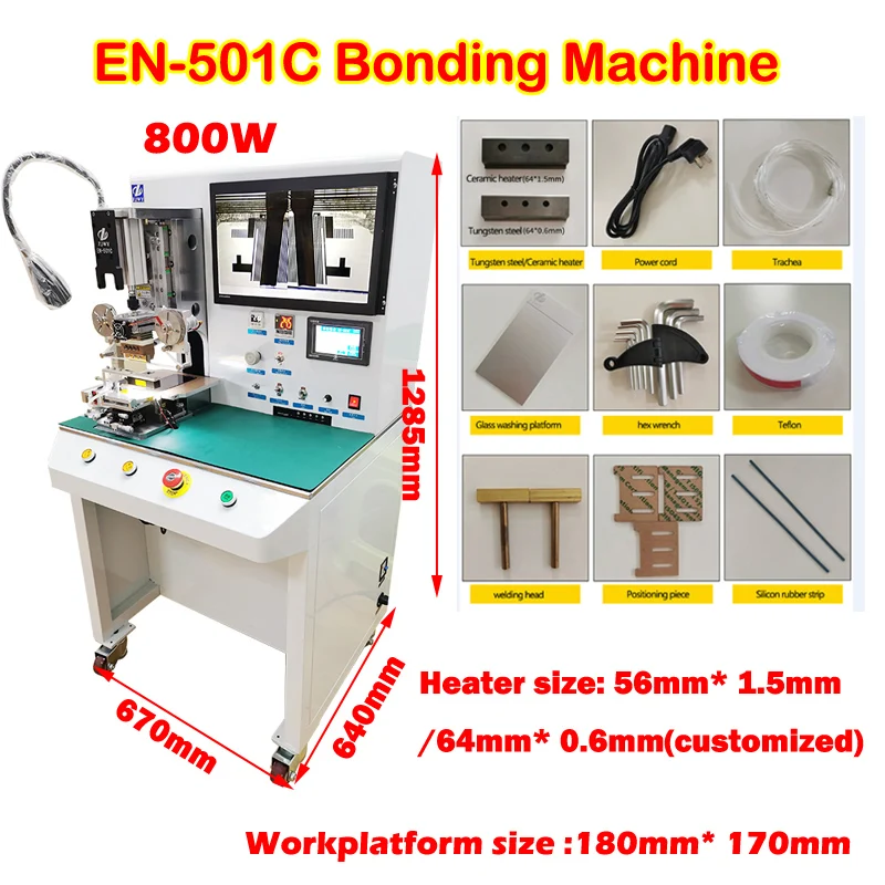 EN-501C Floor Type COF Constant Temperature Laminating Machine OCA Remover for Mobile Phone Repairing with 2 or 4 Cameras Shot