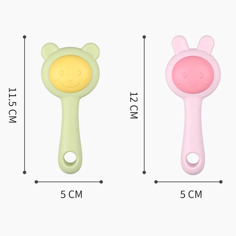 Brinquedos de chocalho de bebê com caixa de armazenamento sem BPA Teethers de silicone Brinquedos infantis de dentição de coelho Chicletes dorejadas Brinquedo de mastigação calmante 0-12M