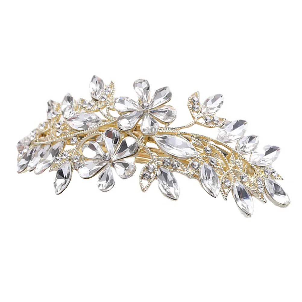 

Crystal Flower Rhinestone Hair Clip Elegant Spring Barrette Women Hair Accessory Birthday Festival Wedding Rhinestone Hairpin