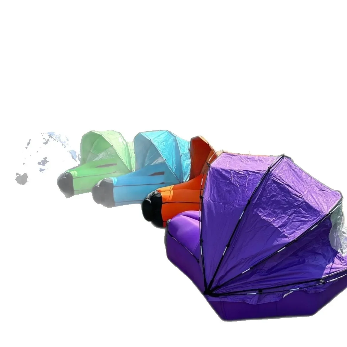 

Lazy sofa bed with silver-coated awning, inflatable sleeping bag, inflatable sofa bed tent