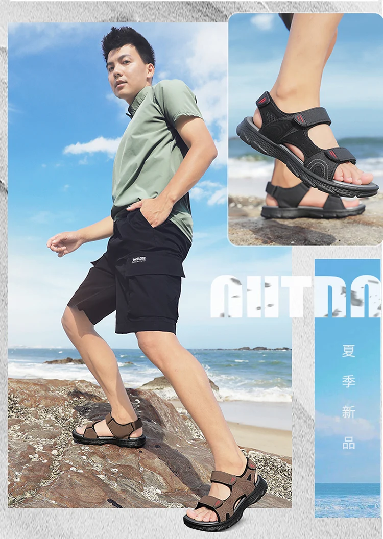 Herren-Sportsandalen, Outdoor, Wandern, wasserdicht, Strandsport, Herren-Sandalen, Sommer, offene Zehen, verstellbare Schnürsenkel – Detail 28