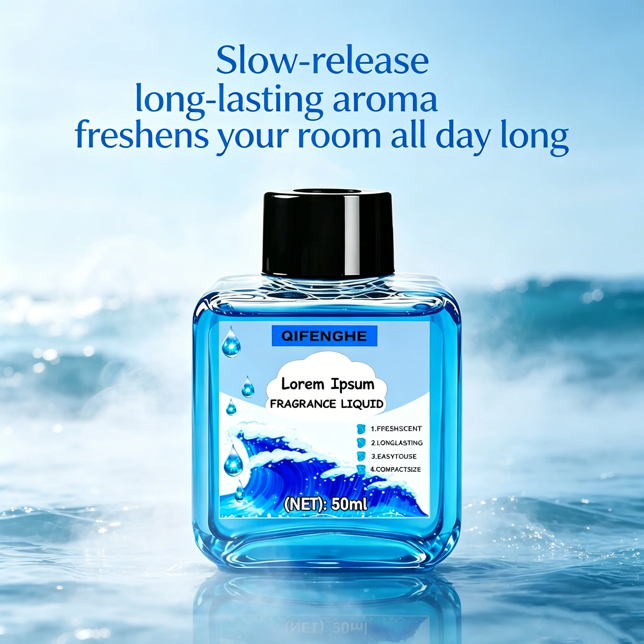 Blue Ocean Fragrance Liquid 50ml Natural Marine Extract Ocean Breeze Scent Odor Neutralizer Break Down Smoke Mildew Toilet Plast view 5