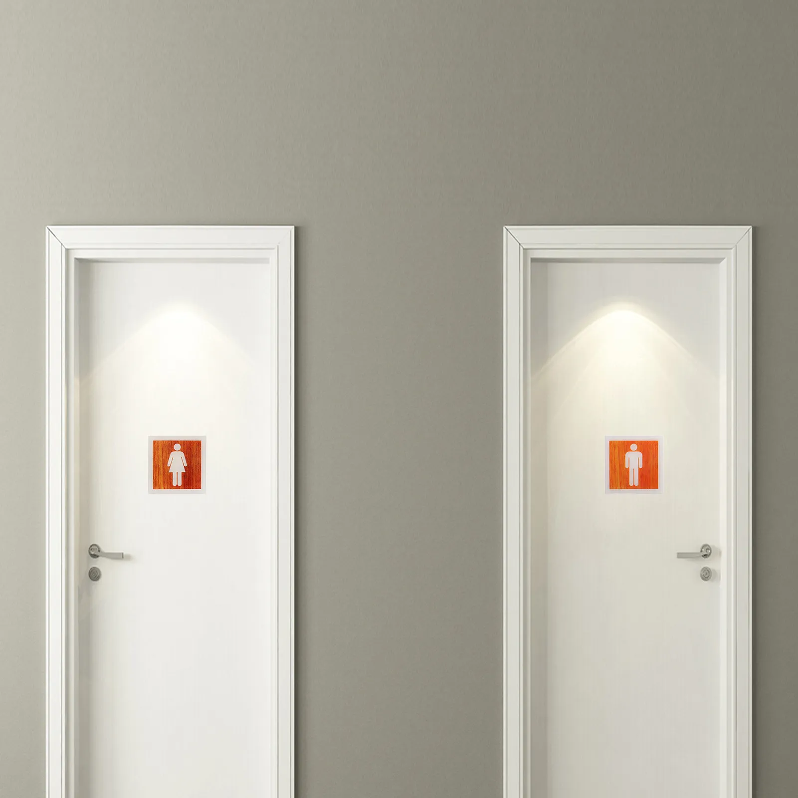 2Pcs Bathroom Signs Decor Acrylic Restroom Sign Plate Toilet Identification Symbol for Store Parking Lot Coffee House Powder