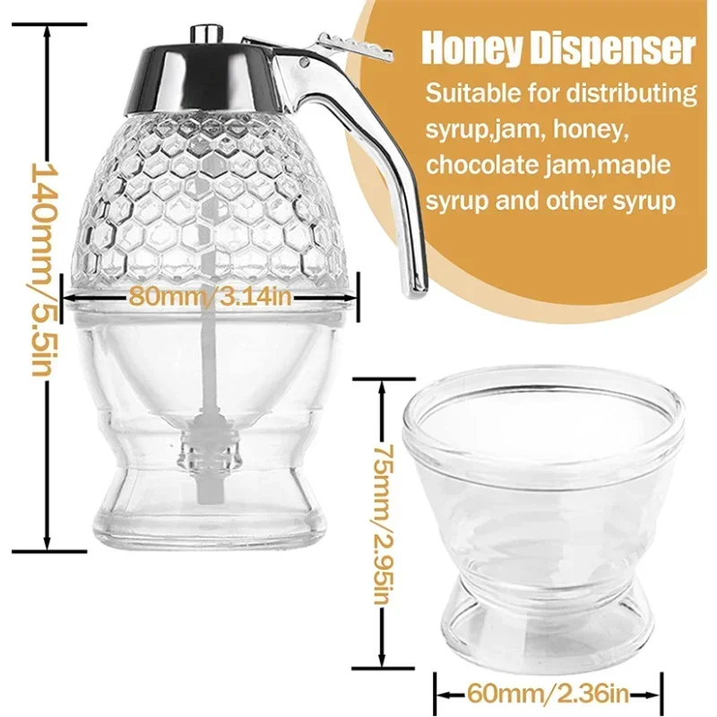 Diamond Shaped plastic Honey Dispenser Capacity Multifunctional Oil Bottle Vinegar and Sauce Dispensers Kitchen Tool