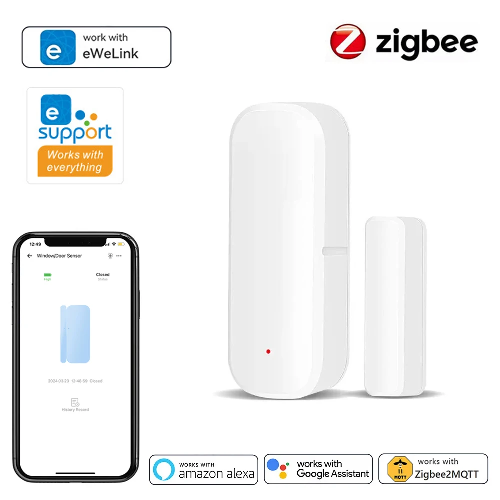 

ZigBee Door Window Sensor eWeLink APP Smart Home Security Protection Door Open Closed Detector for Alexa Google Home Assistant
