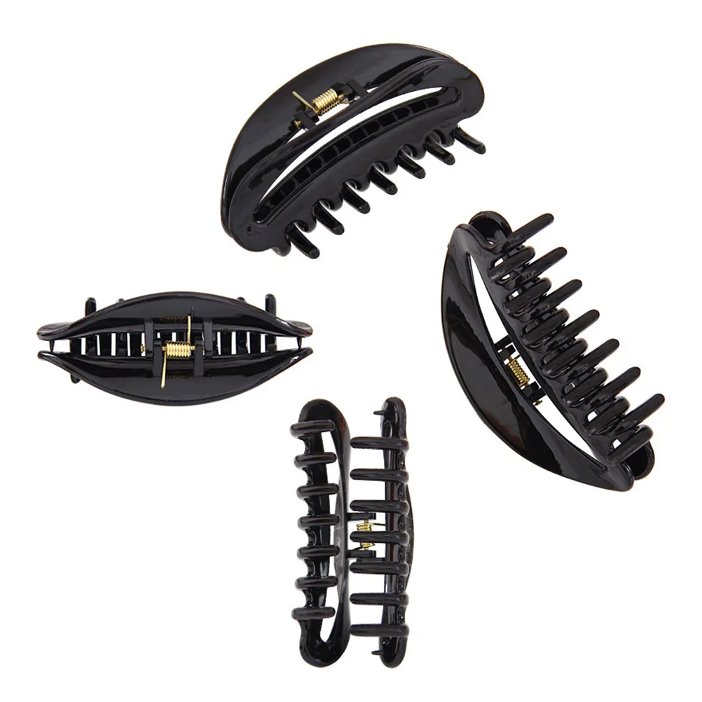 

2pcs Semicircular Hair Claw Clips Anti-Skid Durable Acrylic Ponytail Holders Adjustable Women Daily Use Tool