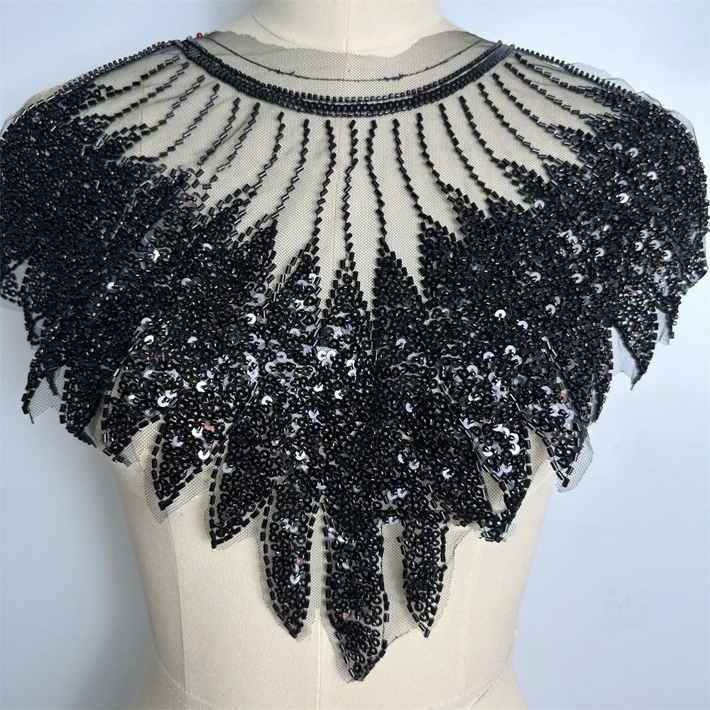 New design  Gold siver black sequin patches sew on clothing DIY