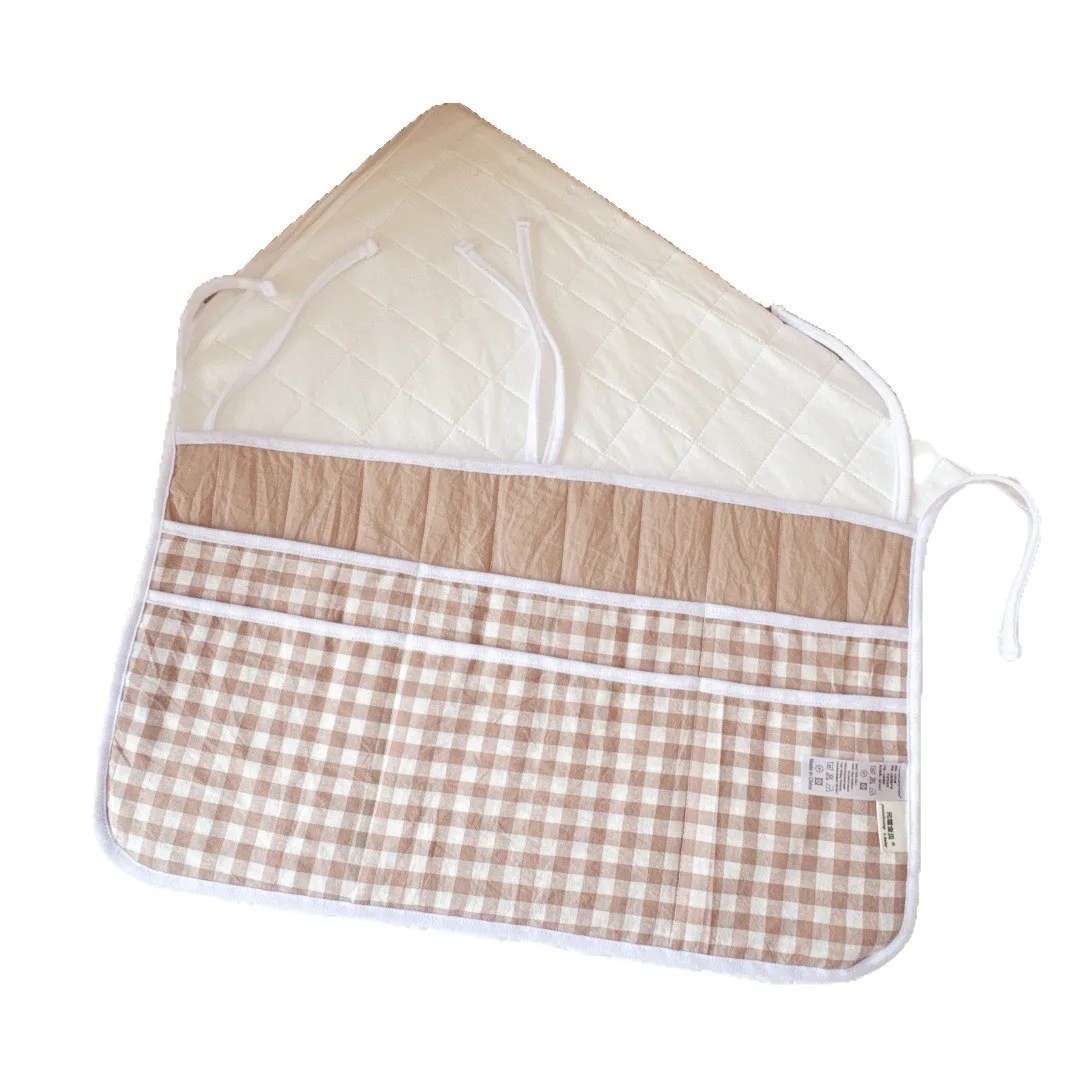 1 PC เปลเด็กแขวนกระเป๋ากระเป๋าเก็บผ้าฝ้ายเย็บปักถักร้อยเกาหลีผ้ากอซทารกแรกเกิดรถเข็นเด็กกระเป๋าเก็บอุปกรณ์ทารกแรกเกิด