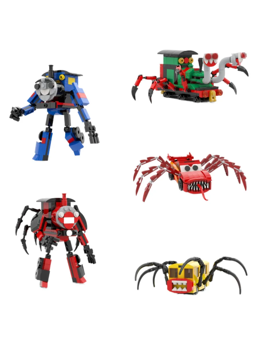 Blocs de construction de Train araignée démoniaque d'horreur MOC choo-choo Charles Evil, modèle de Train muté, bricolage, jouets Puzzle pour enfants, cadeau d'anniversaire