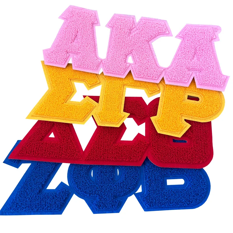All Group Chenille Greek Letters Patch for Hoodie, Delta Sigma Theta, Zeta Phi Beta Patch Iron on Logo Embroidery