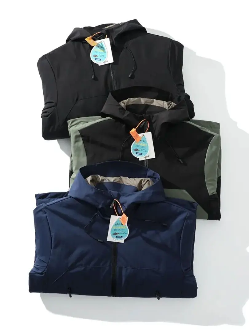 

Men's Outdoor Casual Cotton Jaet Ba 80 Du down Splicing Waterproof Windproof Winter Warm All-Match Hooded Polyester Fiber