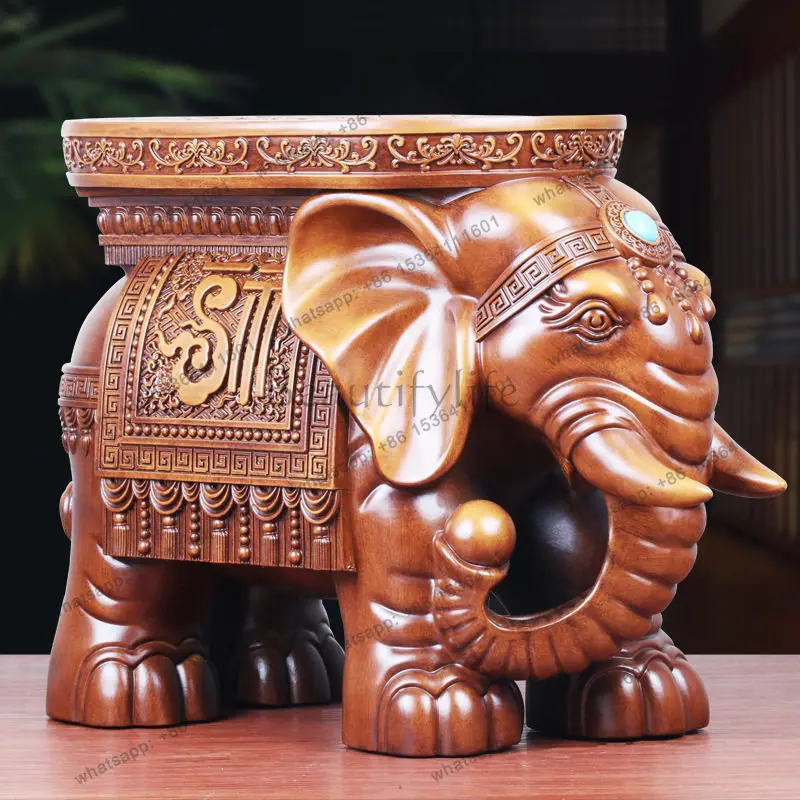 PG High End Elephant Ornaments Accessible Luxury Floor Standing Living Room Shoe Changing Stool Creative Office Coffee Table
