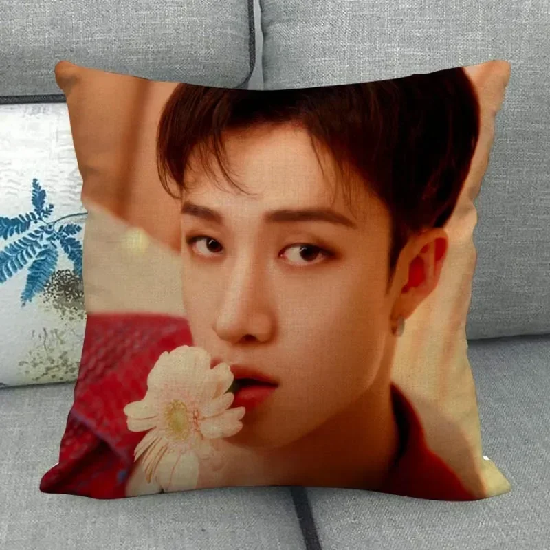 Custom Bang Chan Pillowcase Wedding Decorative Cotton Linen Pillow Case For Home Pillow Cover 45X45