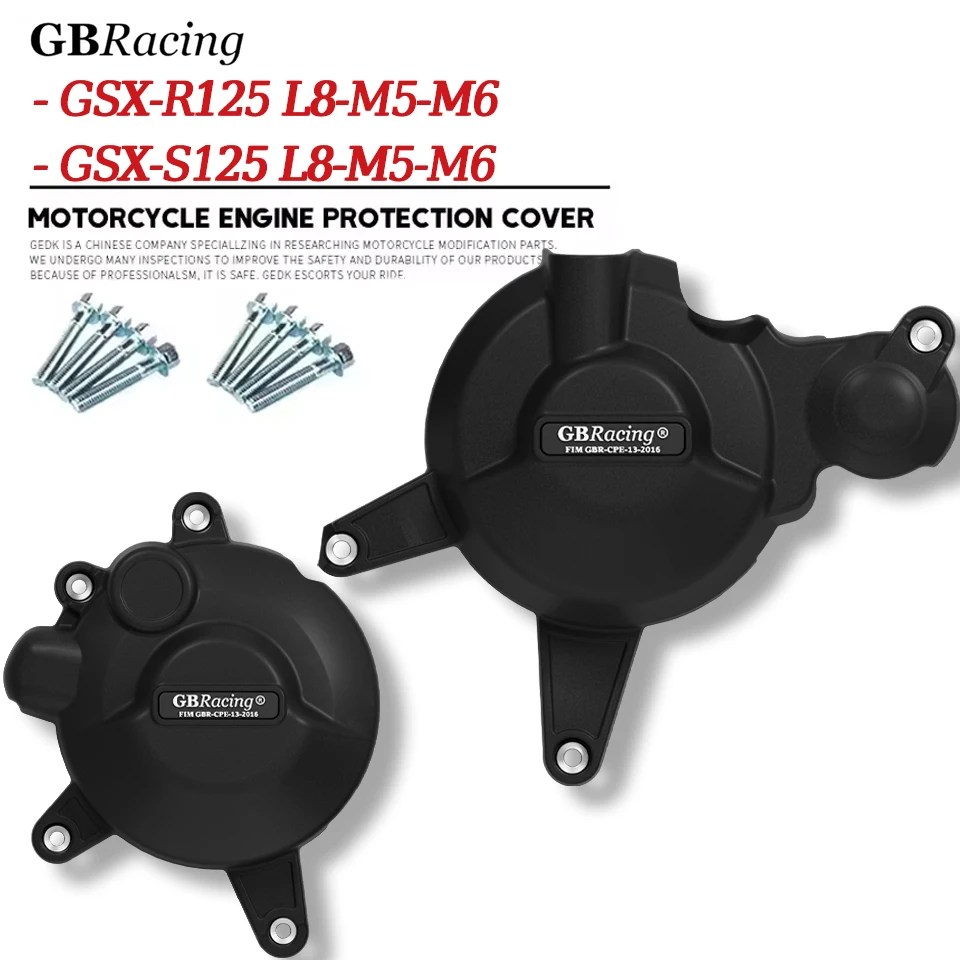 

V2 New Protector De Motor Para Moto GSX-R 125 & GSX-S 125 L8-M6 Secondary Engine Cover Set Clutch Cover Alternator cover