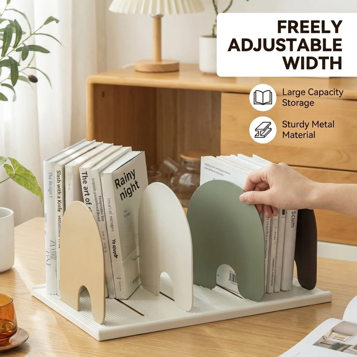 Metal Desktop Bookend,Anti-Slip Base & Smooth Rounded Edges,Matte Paint Finish,Sturdy Book Stopper for Home Office,Modern Design