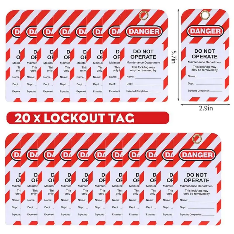 AC62-3X Lockout Tagout Kit, Electrical Loto-Kit With Circuit Breaker Lockout, Lockout Hasps, Lock Out Tags Multi-Pole Breaker