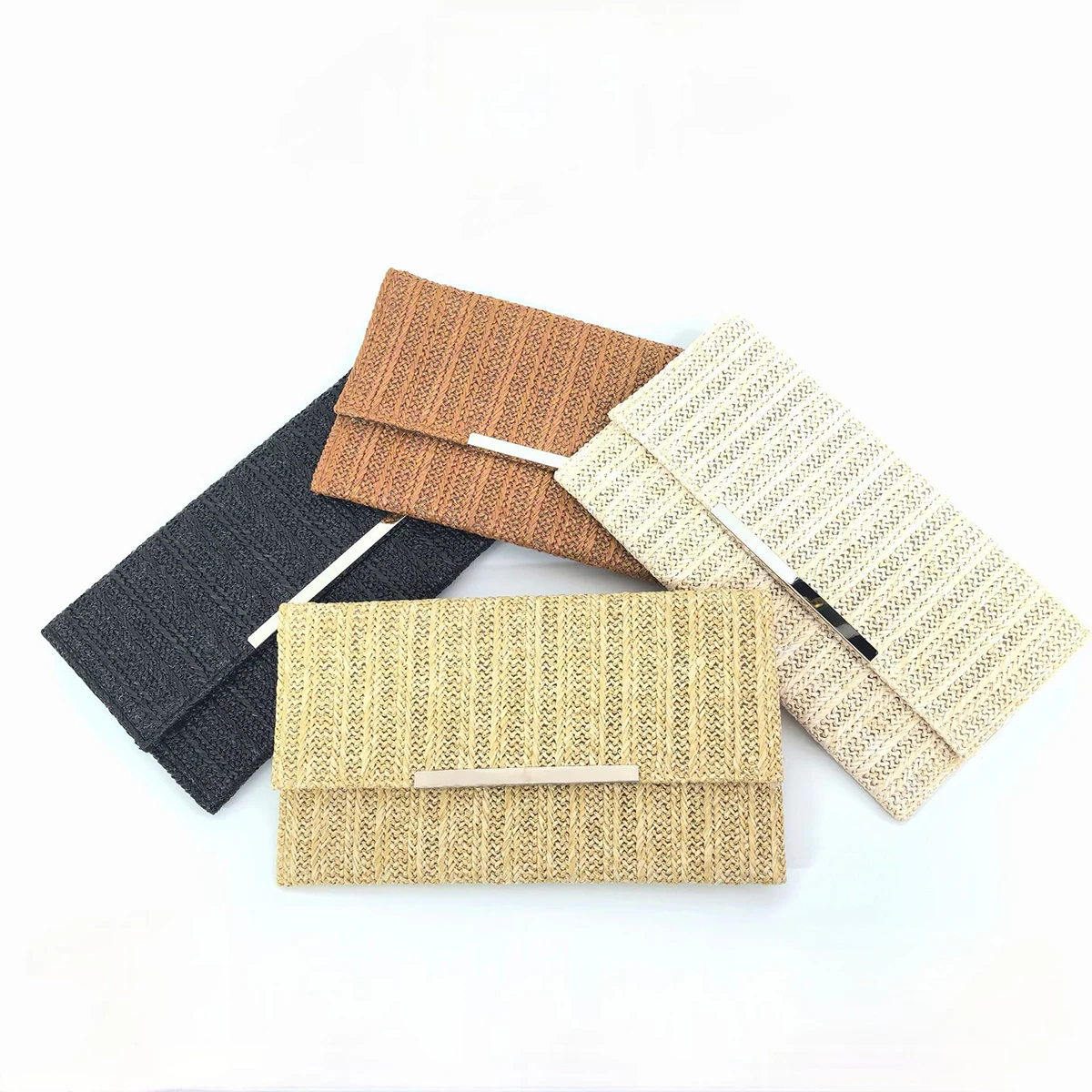 

Straw Woven Clutch Women Beach Rattan Causal Female Party Wedding Evening Bag Summer Luxury Purse Handbag For Cell Phone Keys