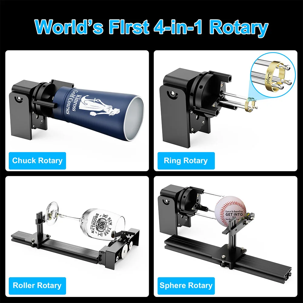 Twotrees TS5 Rotary Laser Engraver for Stanley Cup Pre-assembled 95% CNC Machine Laser Engraving Spheres And Circles Tools