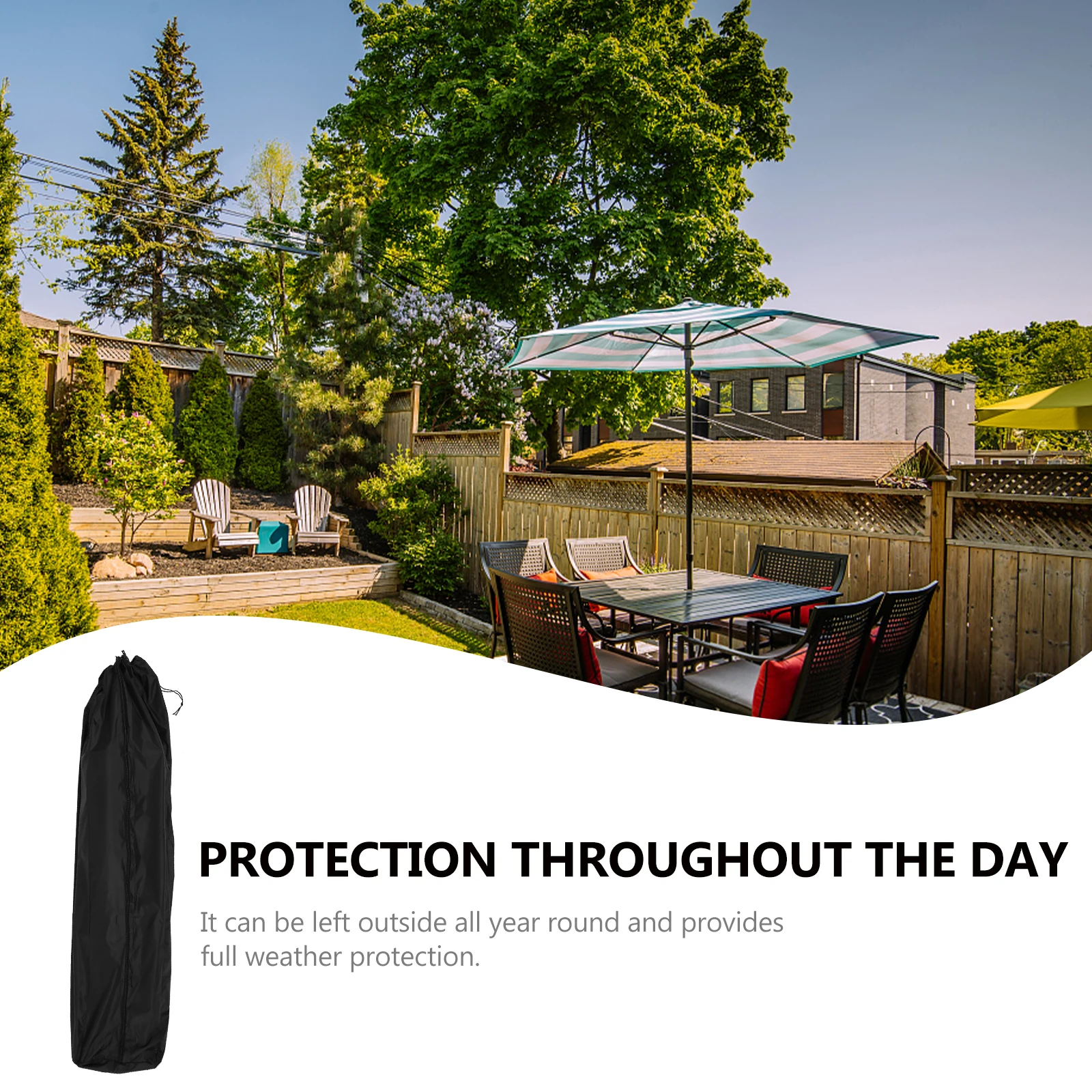 

1pc Umbrella Drying Rack Cover 210D Oxford Cloth Waterproof Dustproof Heavy Duty Zipper for Outdoor Rotary Cover Patio Washing