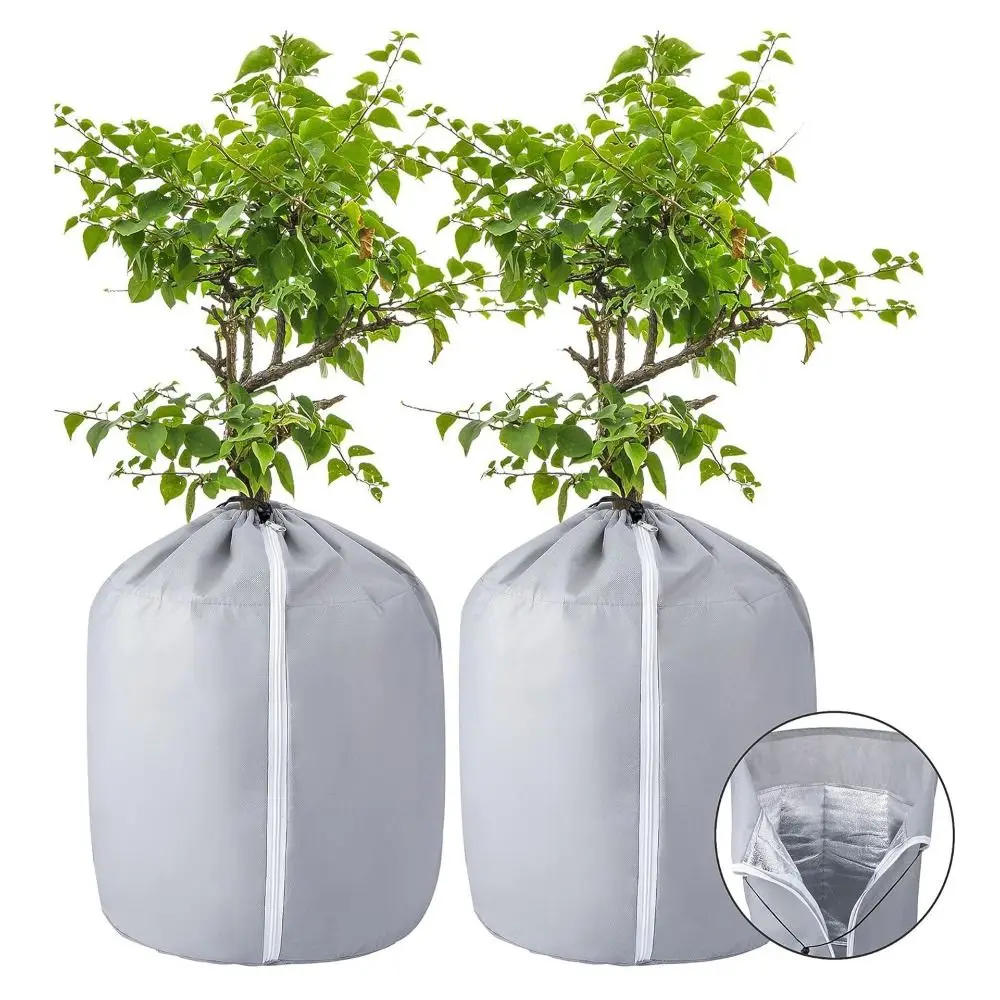 Reusable Plant Protection Cover Zipper Drawstring Oxford Cloth Tree Root Antifreeze Cover Windproof Durable