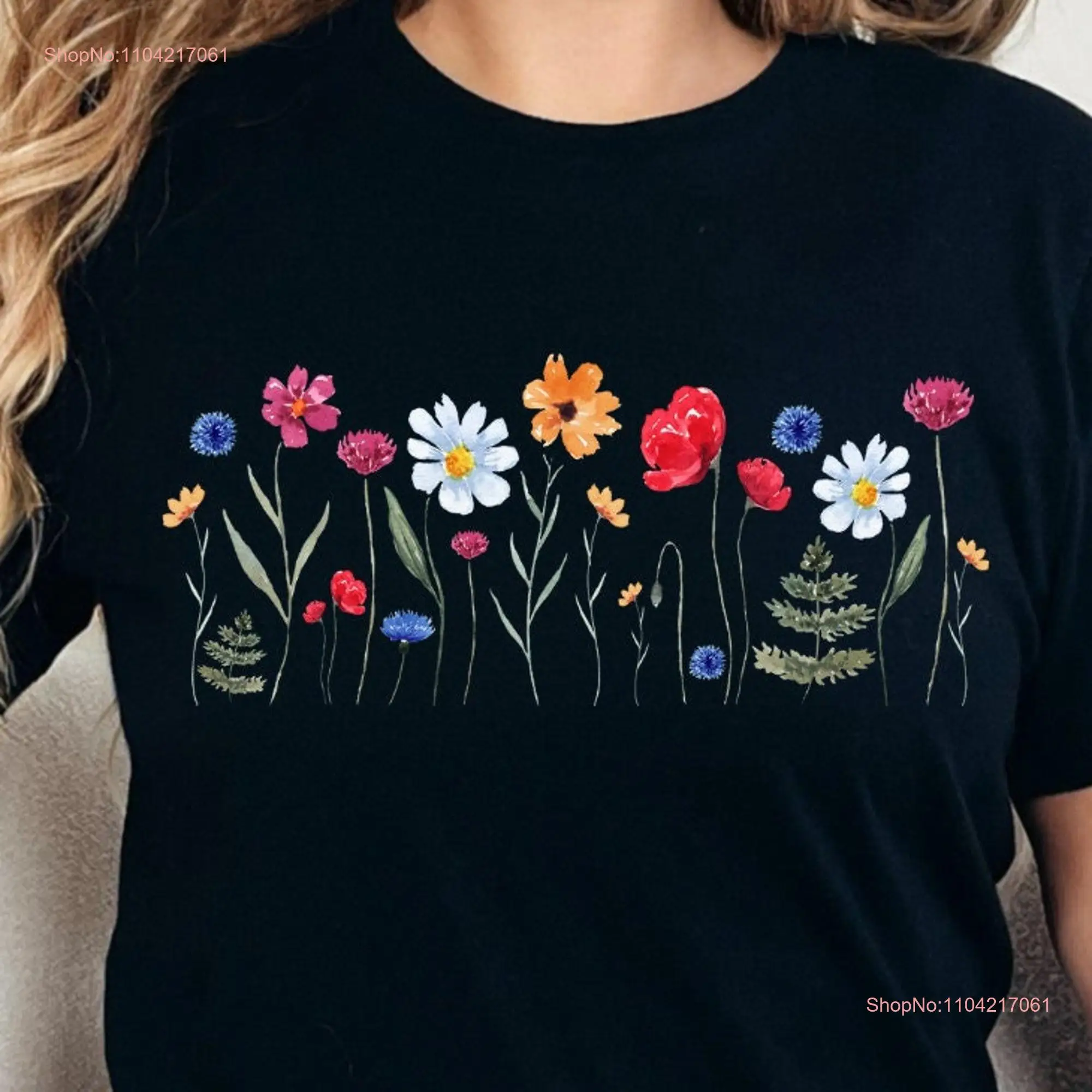 Botanical flowers flower shirt lover for gardener Garden her gardeners long or short sleeves