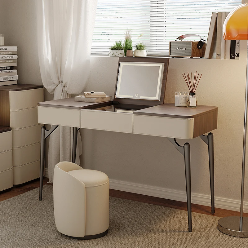 

Mirror Storage Vanity Table Drawers Small Nordic Organizer Corner Girl Dressers Makeup Desk Unique Coiffeuse Bedroom Furniture