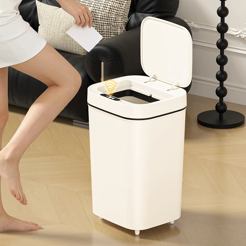 Touchless Motion Sensor Trash Can, Wave & Knee Auto Open Lid Garbage Bin,  Battery Powered, Batteries Not Included
