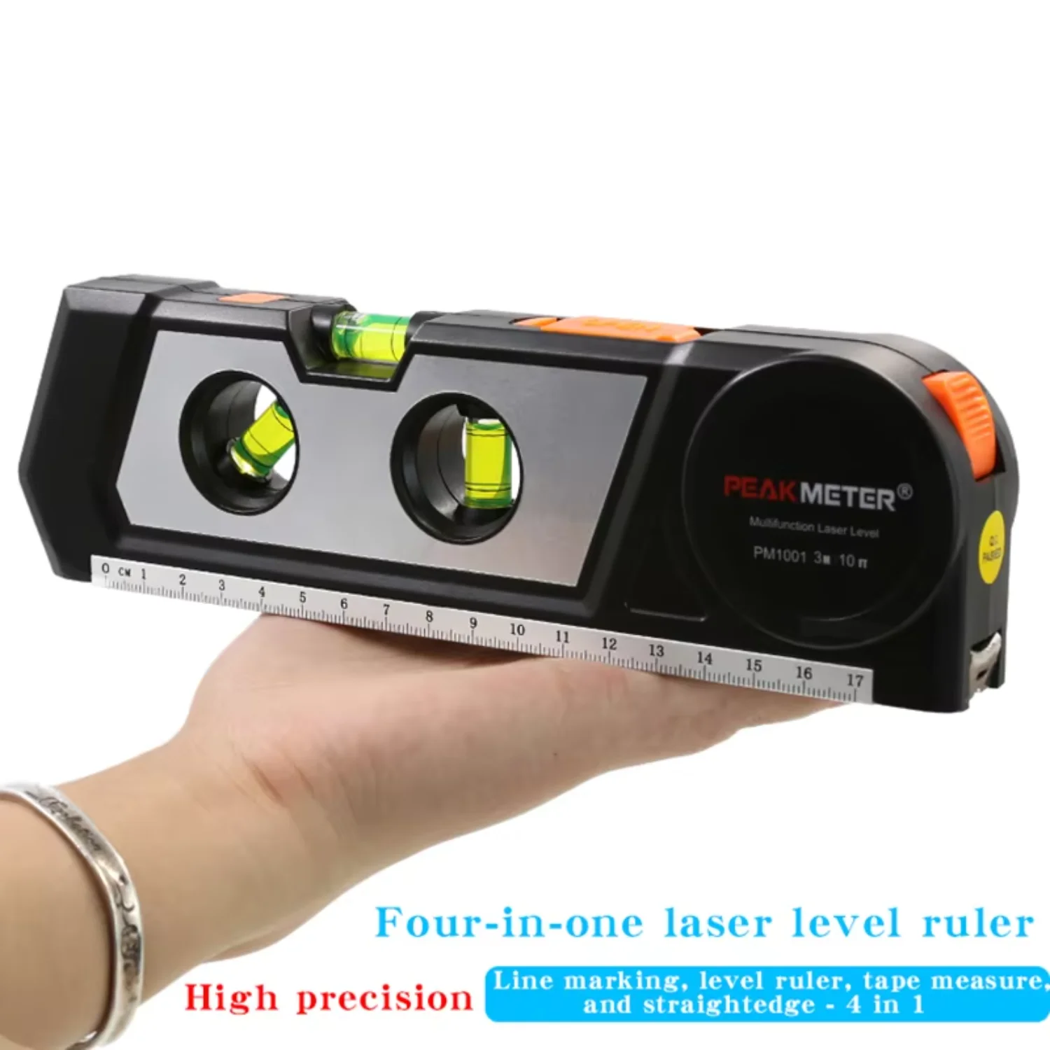 

PEAKMETER PM1001 level ruler high precision infrared laser multi- four-in-one level bubble wiper tape measure