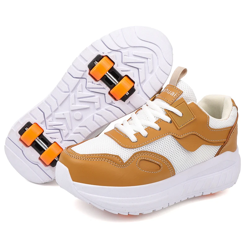 New Style Children's Roller Shoes Kids Four Wheels Roller Skate Students Sneaker Boy and Girl Flying Shoe