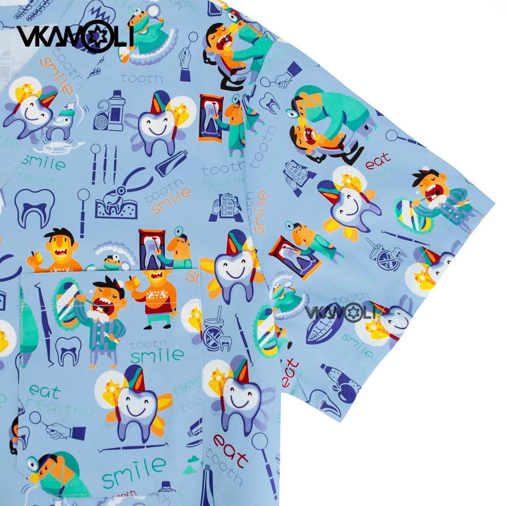 Clearanced sale Hospital Staff Scrubs tops V-neck Shirt Dental Clinic Supplies Nurse Work clothes scrubs uniform