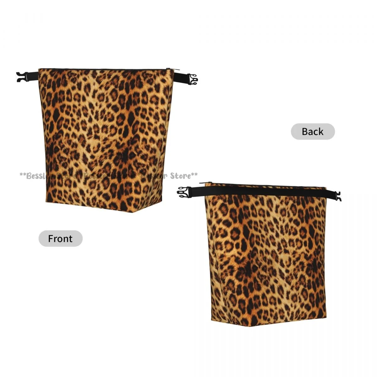 Roll Top Insulated Bento Lunch BagWild Animal Cheetah Leopard Print Thermal Meal Bag Lunch Container Tote