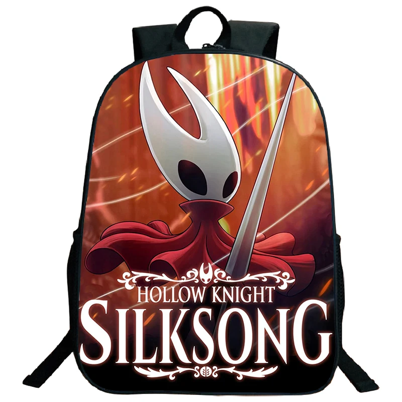 Cartoon Hollow Knight Backpack para crianças, Mochila escolar de grande capacidade para meninos e meninas, Mochila portátil de estudantes