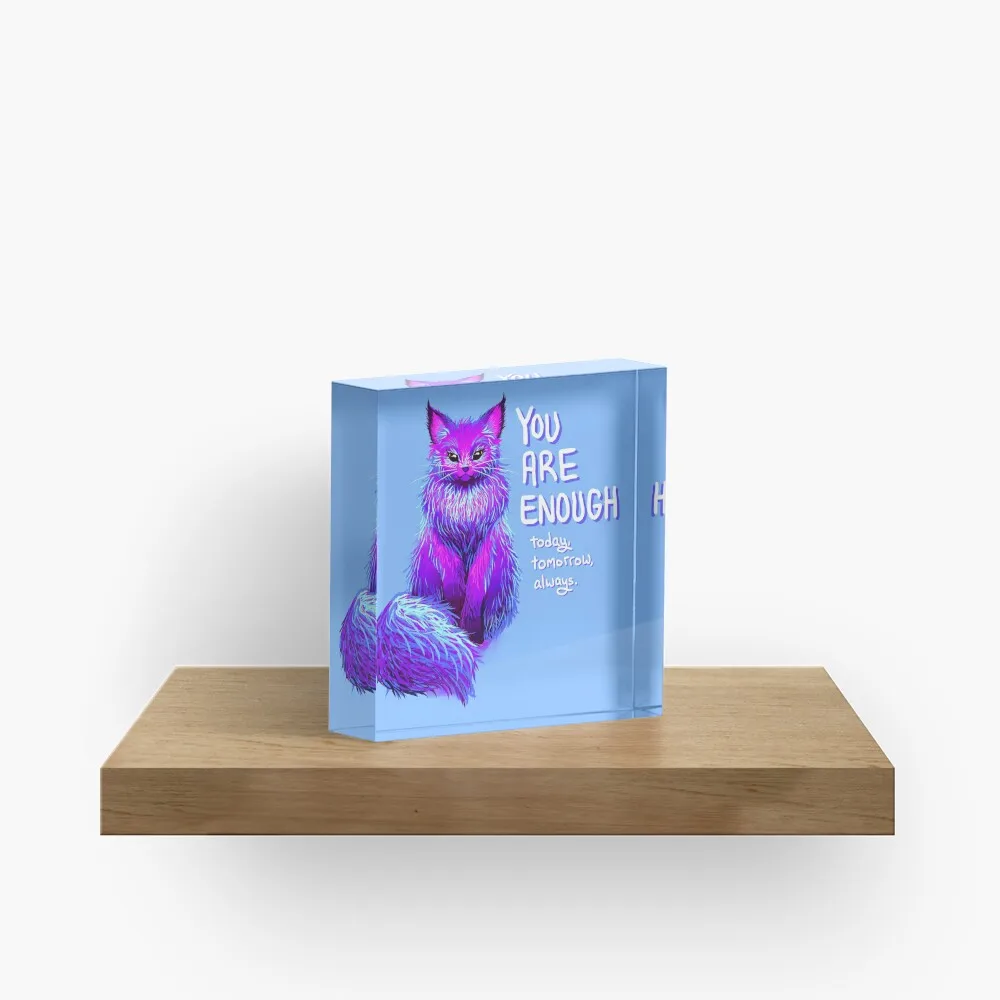 You Are Enough Magical Maine Coon Cat  Acrylic Block Bedroom Process Pad Fashionable Funny Decoration Room Family Board  Photos