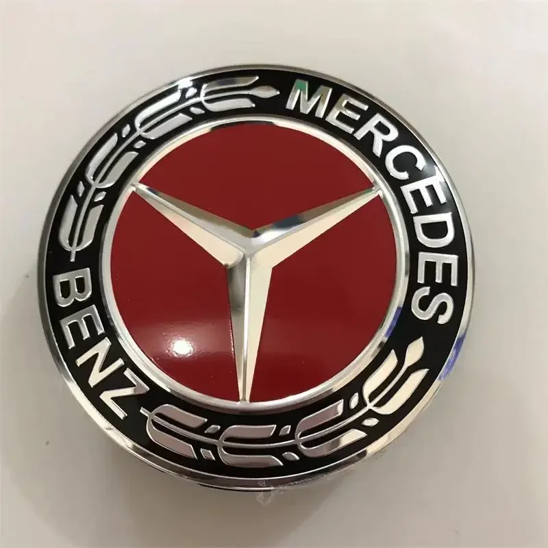 غطاء مركزي عالمي لمرسيدس بنز 75 ملم باللونين الأسود والفضي AMG Hubcap لسلسلة السيارات الكاملة ترقية غطاء محور العجلة