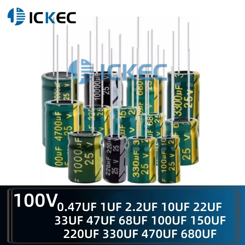 

Leaded Inline Electrolytic Capacitors 100V 0.47UF 1UF 2.2UF 10UF 22UF 33UF 47UF 68UF 100UF 150UF 2200UF 330UF 470UF 680UF