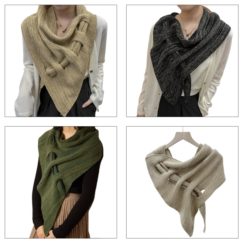 for Cross Scarf For Women Fashion Shawl Solid Color Autumn Winter Warm Long Imitation Knitted Wool Scarf Warm for Winter