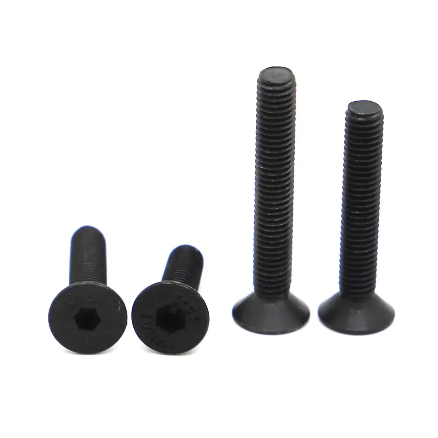 1-50pcs M2 M2.5 M3 M4 M5 M6 M8 M10 M12 Black Grade 10.9 Steel Hex Socket Flat Countersunk Head Screw Bolt