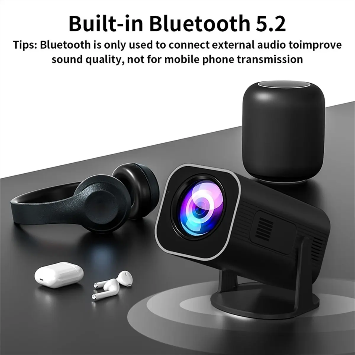 

1080P Projector HP330 Home Portable Mini Projection Android HD Practical Multifunction Projector US Plug